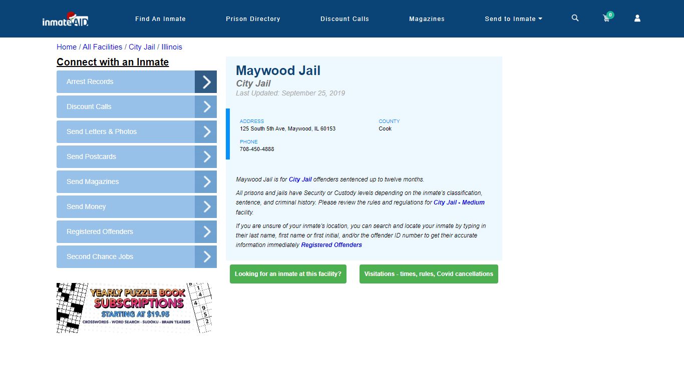 Maywood Jail | Inmate Locator