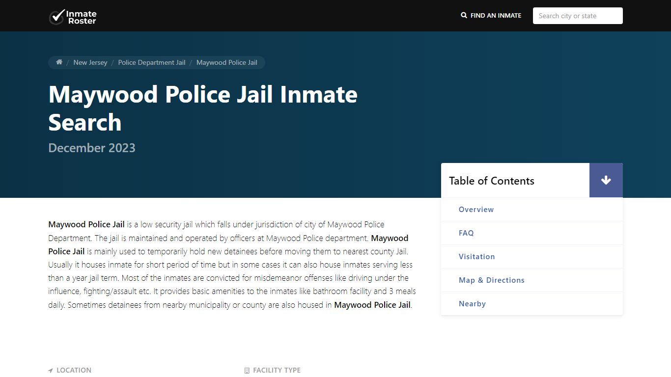 Maywood Police Jail Inmate Search - InmateRoster.Org